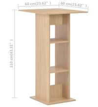 Bartisch Eichenbraun 60x60x110 cm