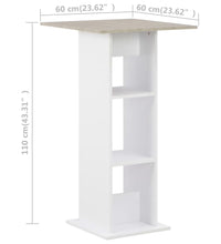 Bartisch Weiß und Beton 60x60x110 cm