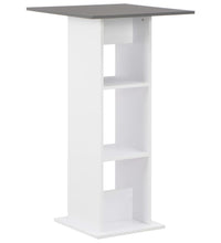 Bartisch Weiß und Anthrazitgrau 60x60x110 cm