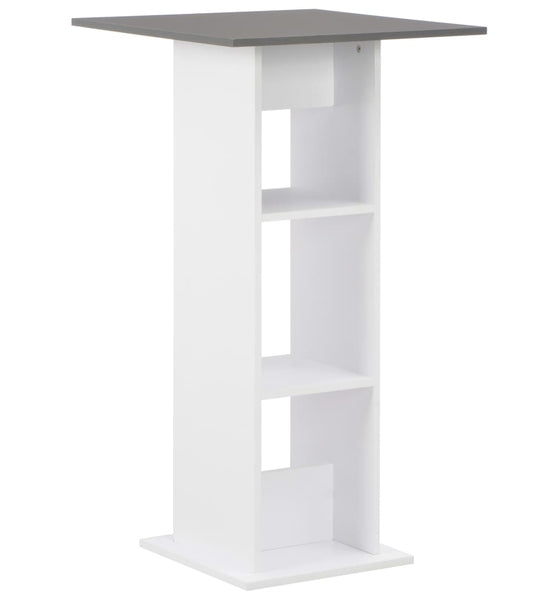 Bartisch Weiß und Anthrazitgrau 60x60x110 cm
