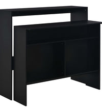Bartisch mit 2 Tischplatten Schwarz 130x40x120 cm