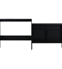 Bartisch mit 2 Tischplatten Schwarz 130x40x120 cm