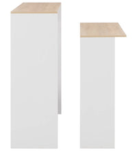 Bartisch mit 2 Tischplatten Weiß und Eichefarben 130x40x120 cm