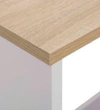 Bartisch mit 2 Tischplatten Weiß und Eichefarben 130x40x120 cm