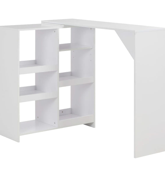 Bartisch mit Beweglichem Regal Weiß 138x39x110 cm
