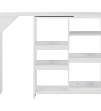 Bartisch mit Beweglichem Regal Weiß 138x39x110 cm