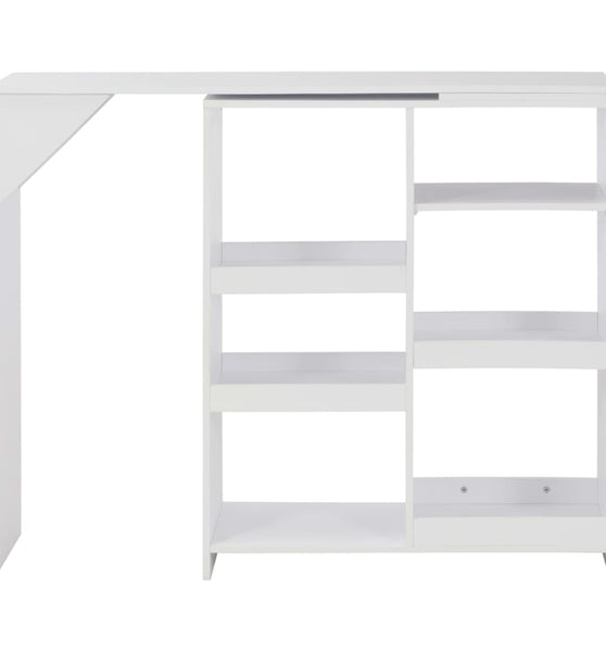 Bartisch mit Beweglichem Regal Weiß 138x39x110 cm