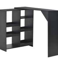 Bartisch mit Beweglichem Regal Schwarz 138x39x110 cm