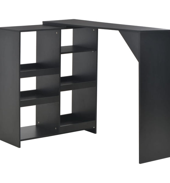 Bartisch mit Beweglichem Regal Schwarz 138x39x110 cm