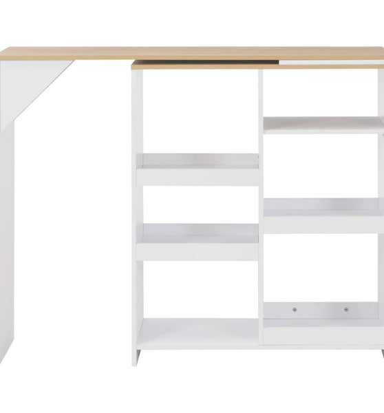 Bartisch mit Beweglichem Regal Weiß 138x39x110 cm