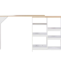 Bartisch mit Beweglichem Regal Weiß 138x39x110 cm