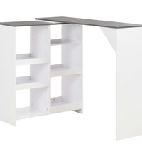 Bartisch mit Beweglichem Regal Weiß 138x39x110 cm