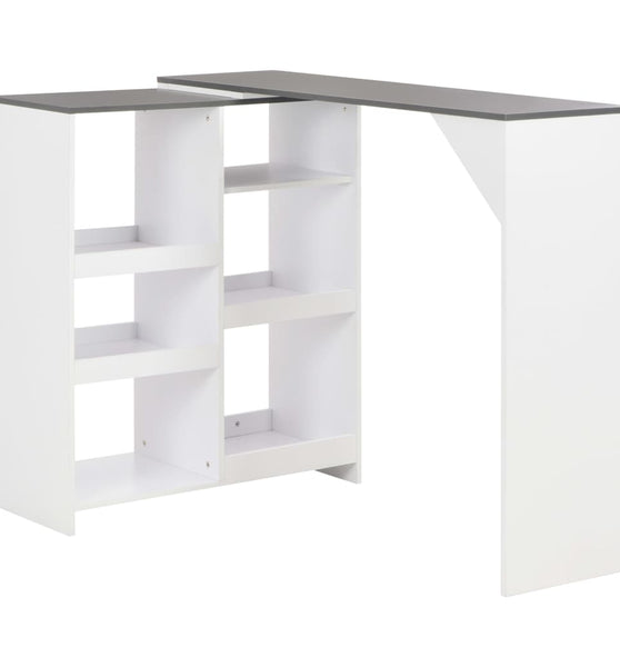 Bartisch mit Beweglichem Regal Weiß 138x39x110 cm