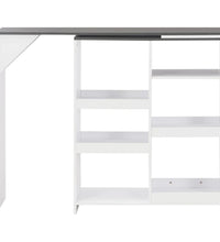 Bartisch mit Beweglichem Regal Weiß 138x39x110 cm