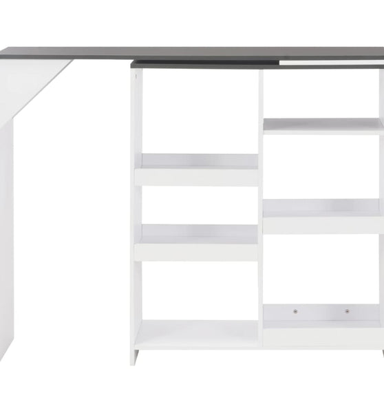 Bartisch mit Beweglichem Regal Weiß 138x39x110 cm