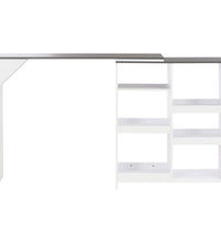 Bartisch mit Beweglichem Regal Weiß 138x39x110 cm