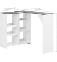 Bartisch mit Beweglichem Regal Weiß 138x39x110 cm