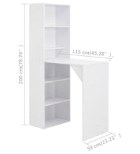 Bartisch mit Schrank Weiß 115x59x200 cm