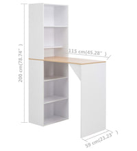 Bartisch mit Schrank Weiß 115x59x200 cm