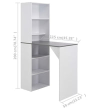 Bartisch mit Schrank Weiß 115x59x200 cm
