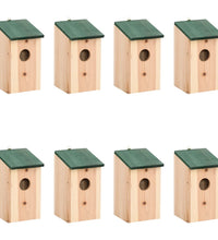 Vogelhäuser 8 Stk. Holz 12x12x22 cm