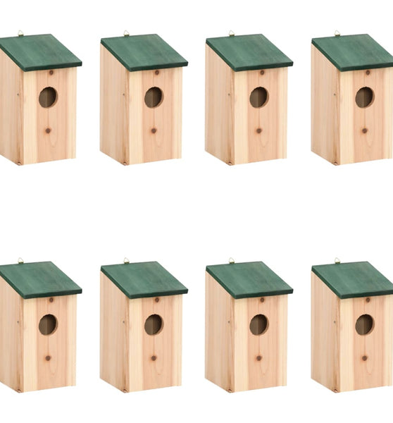 Vogelhäuser 8 Stk. Holz 12x12x22 cm
