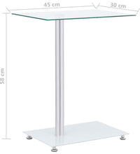 Beistelltisch U-Form Transparent 45x30x58 cm Hartglas