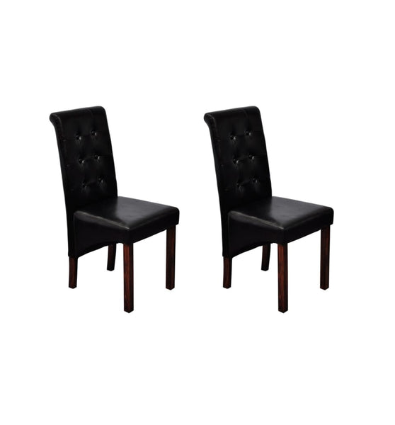 Esszimmerstühle 2 Stk. Schwarz Kunstleder