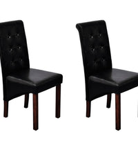 Esszimmerstühle 2 Stk. Schwarz Kunstleder