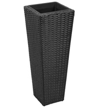 Garten-Hochbeet 3-tlg. Poly Rattan Schwarz