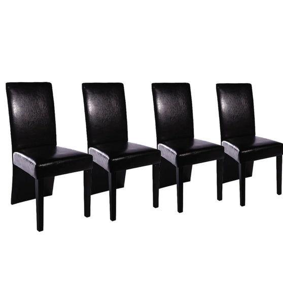 Esszimmerstühle 4 Stk. Schwarz Kunstleder