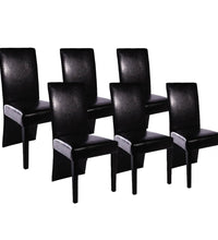 Esszimmerstühle 6 Stk. Schwarz Kunstleder