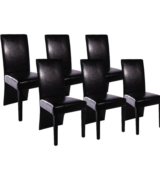Esszimmerstühle 6 Stk. Schwarz Kunstleder