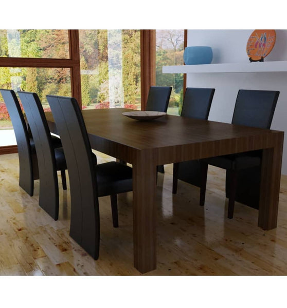Esszimmerstühle 6 Stk. Schwarz Kunstleder