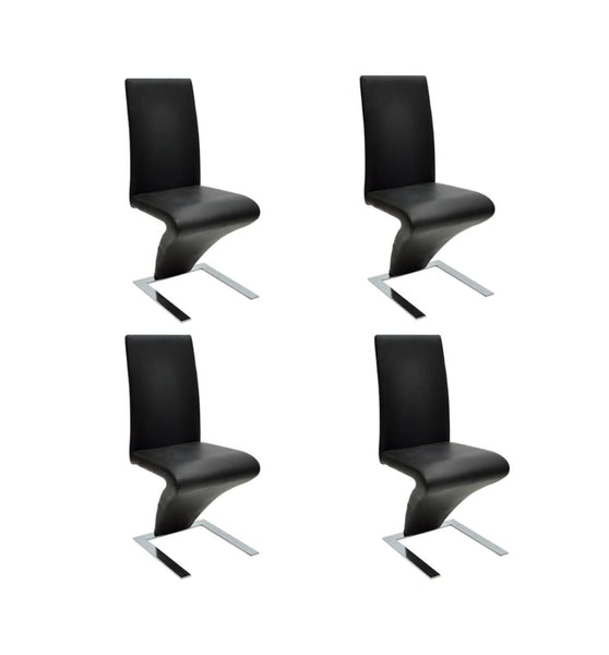 Esszimmerstühle 4 Stk. Schwarz Kunstleder