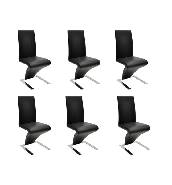 Esszimmerstühle 6 Stk. Schwarz Kunstleder