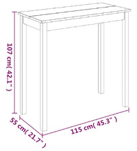 Bartisch MDF Schwarz 115×55×107 cm