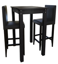 Barset Bartisch mit 2 Barhockern Schwarz