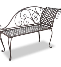 Garten-Chaiselongue 128 cm Stahl Antik Braun