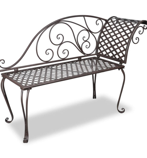 Garten-Chaiselongue 128 cm Stahl Antik Braun