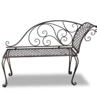 Garten-Chaiselongue 128 cm Stahl Antik Braun