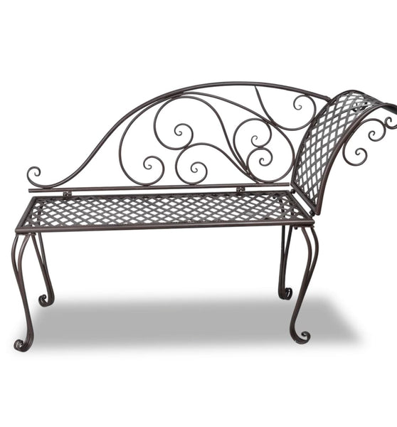 Garten-Chaiselongue 128 cm Stahl Antik Braun