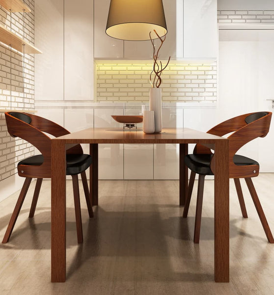 Esszimmerstühle 2 Stk. Braun Kunstleder