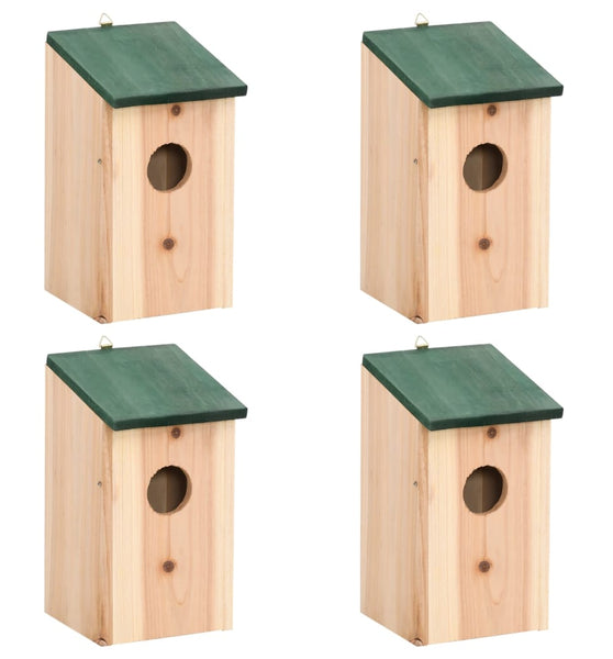 Vogelhäuser 4 Stk. Holz 12x12x22 cm