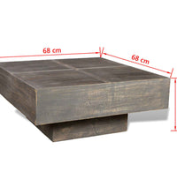 Couchtisch Dunkelbraun Quadratisch Massivholz Mango