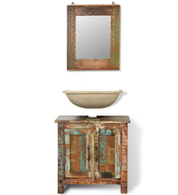 Badmöbel Waschbeckenunterschrank mit Spiegel Massivholz