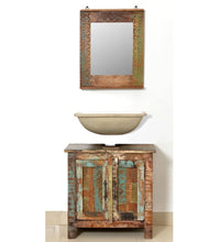 Badmöbel Waschbeckenunterschrank mit Spiegel Massivholz