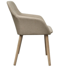 Esszimmerstühle 2 Stk. Beige Stoff und Massivholz Eiche