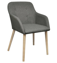 Esszimmerstühle 2 Stk. Hellgrau Stoff und Massivholz Eiche