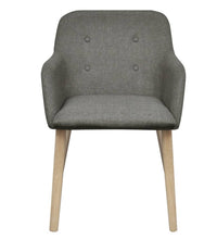 Esszimmerstühle 2 Stk. Hellgrau Stoff und Massivholz Eiche